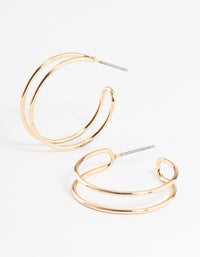 Gold Wire Double Hoop Earrings - link has visual effect only