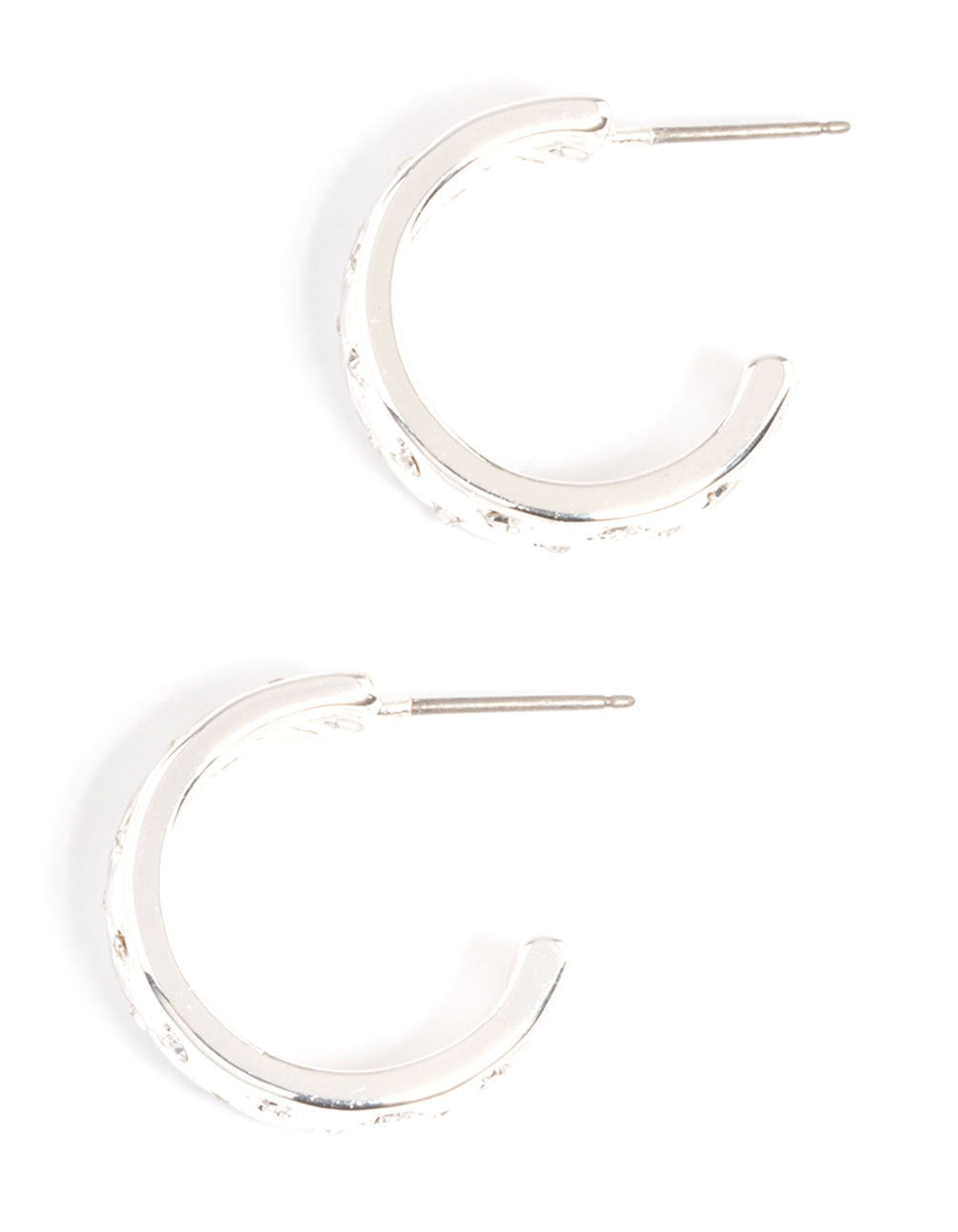 Silver Celestial Diamante Hoop Earrings