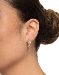 Gold Diamante Butterfly Oval Huggie Earrings - link has visual effect only