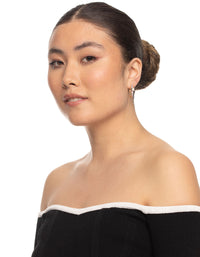 Gold Diamante Butterfly Oval Huggie Earrings - link has visual effect only