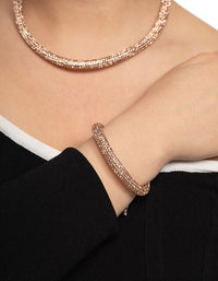 Rose Gold Skinny Diamante Tube Bracelet - link has visual effect only