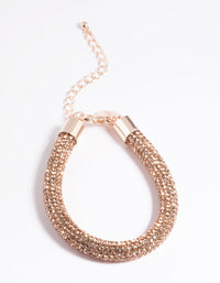 Rose Gold Skinny Diamante Tube Bracelet - link has visual effect only