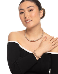 Rose Gold Skinny Diamante Tube Bracelet - link has visual effect only
