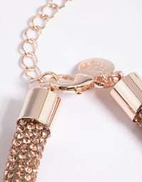 Rose Gold Skinny Diamante Tube Bracelet - link has visual effect only