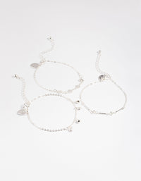 Silver Star & Pearl Droplet Charm Bracelet Pack - link has visual effect only