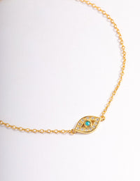 Gold Plated Sterling Silver Evil Eye Bracelet - link has visual effect only