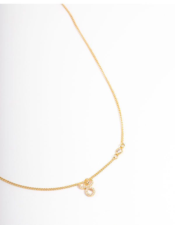 Gold Plated Taurus Necklace with Cubic Zirconia Pendant