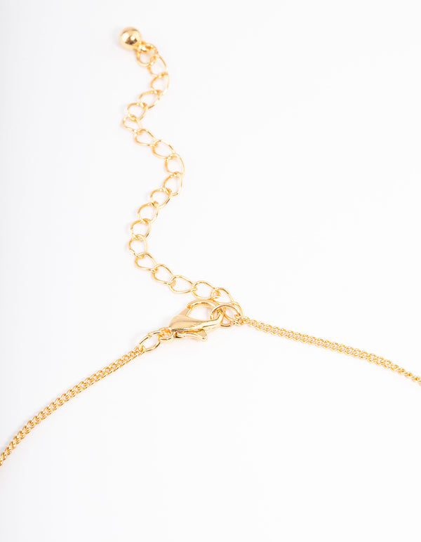 Gold Plated Cancer Necklace with Cubic Zirconia Pendant