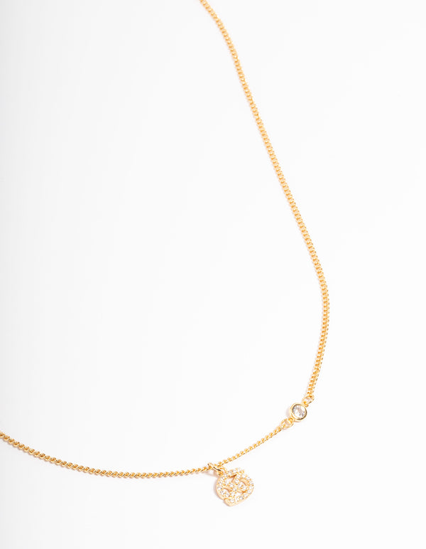 Gold Plated Cancer Necklace with Cubic Zirconia Pendant