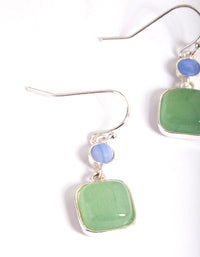 Silver Plated Round & Square Drop Earrings - link has visual effect only