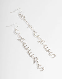 Silver Cheers B*tches Drop Earrings - link has visual effect only