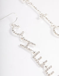 Silver Cheers B*tches Drop Earrings - link has visual effect only