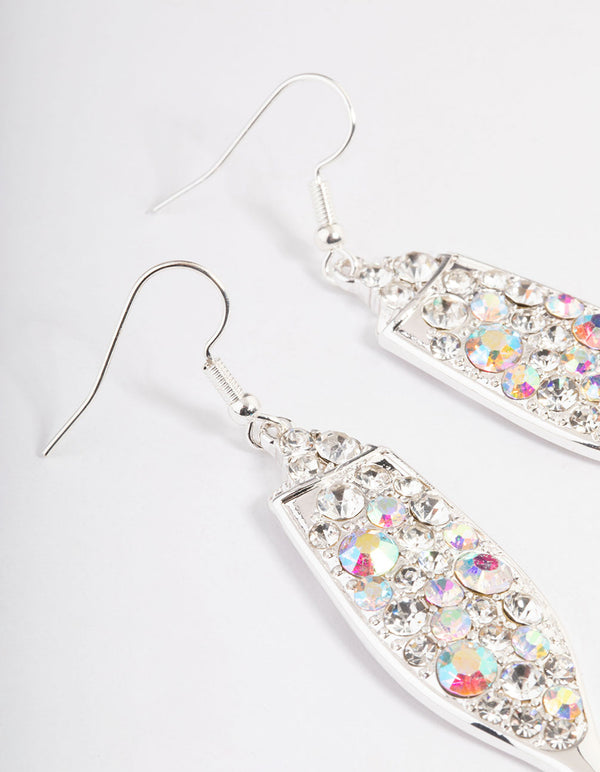 Silver Fizzy Champagne Drop Earrings