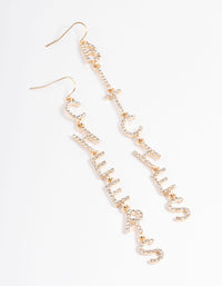 Gold Cheers B*tches Drop Earrings - link has visual effect only