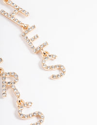 Gold Cheers B*tches Drop Earrings - link has visual effect only