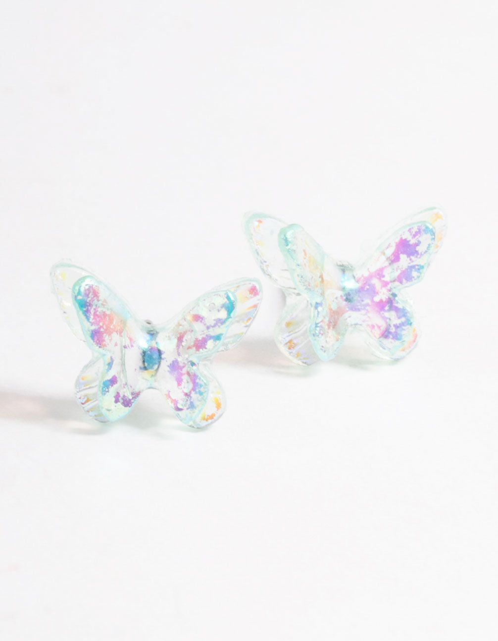 Acrylic Blue Candy Butterfly Stud Earrings