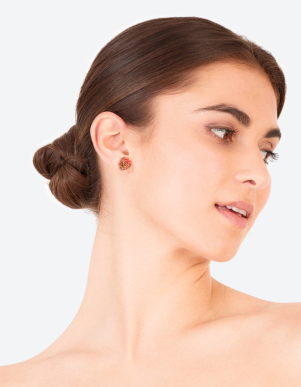 Large Rose Stud Earrings
