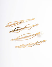 Gold Mixed Shape & Pearl Clips 4-Pack - link has visual effect only