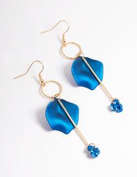 Blue Circle Petal Drop Earrings - link has visual effect only
