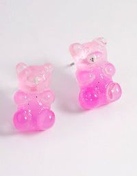 Pink Ombre Teddy Stud Earrings - link has visual effect only
