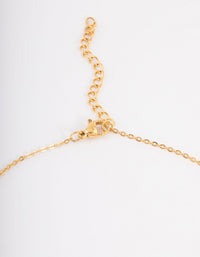 Waterproof Gold Plated Stainless Steel Mini Fan Cubic Zirconia Necklace - link has visual effect only