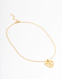 Waterproof Gold Plated Stainless Steel Diamante Heart Necklace - link has visual effect only