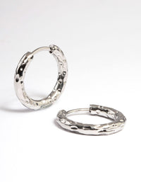 Surgical Steel Molten Texture Hoop Earrings - link has visual effect only