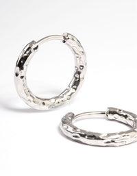 Surgical Steel Molten Texture Hoop Earrings - link has visual effect only