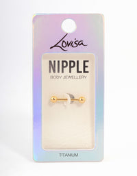 Gold Plated Titanium Basic Nipple Bar - link has visual effect only