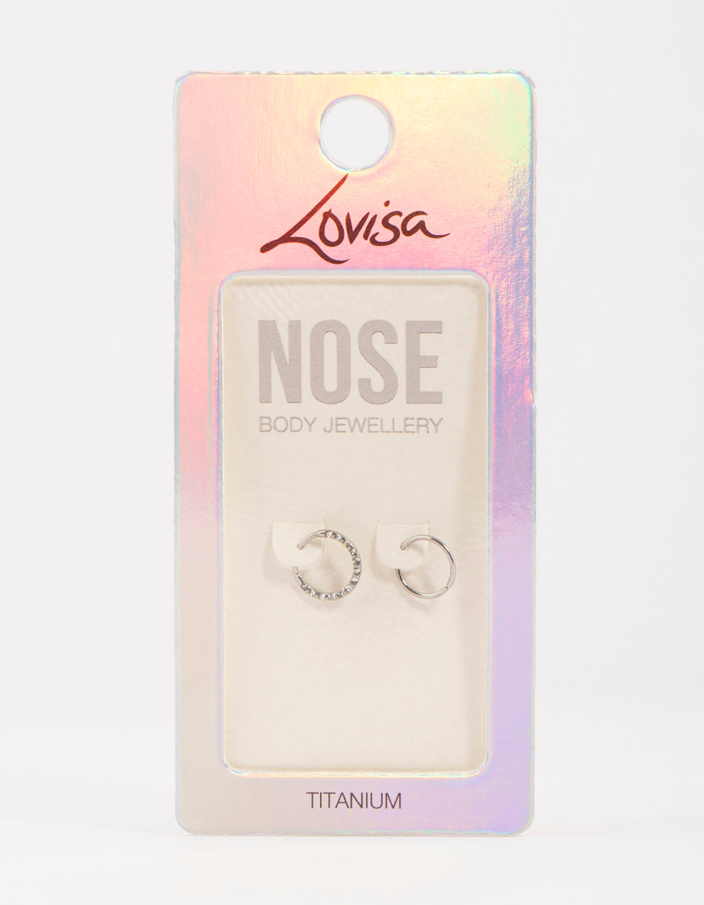 Titanium Cubic Zirconia Texture Ring Nose Pack