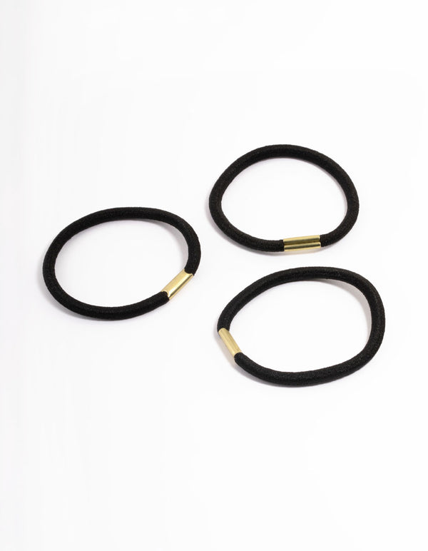 Black Fabric Multi Clamp Hair Tie Pack