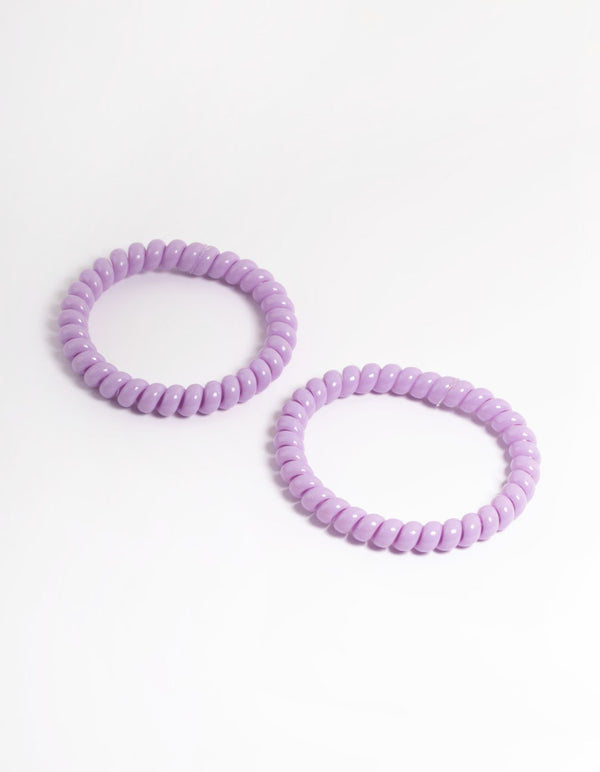 Purple Plastic Narrow Hair Spiral Pack