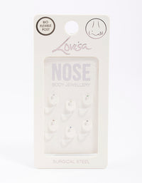 Surgical Steel Assorted Nose Studs 6-Pack - link has visual effect only