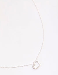 Sterling Silver Cubic Zirconia Pave Heart Necklace - link has visual effect only
