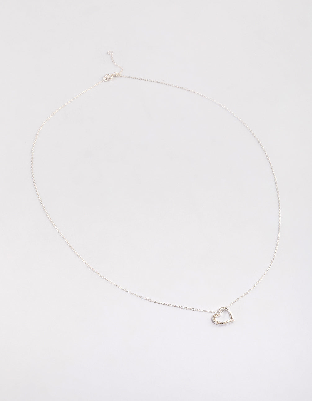 Sterling Silver Cubic Zirconia Pave Heart Necklace