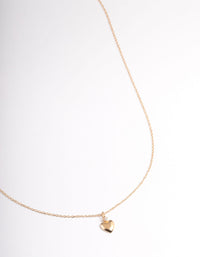 Gold Sterling Plated Puff Heart Pendant Necklace - link has visual effect only