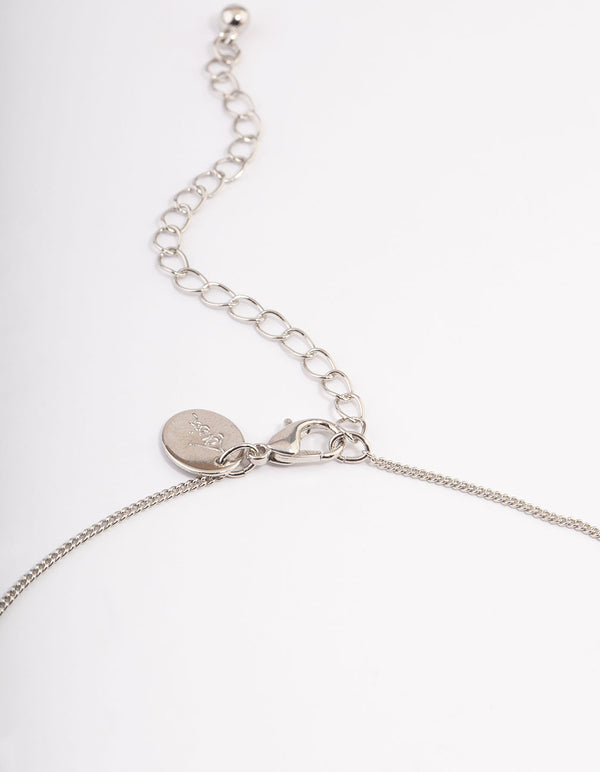 Silver Cubic Zirconia Halo Heart Earrings & Necklace Set