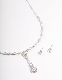 Silver Oval Pear Jewellery Set - link has visual effect only