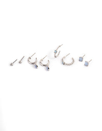 Antique Silver Black Stacker Earrings - link has visual effect only