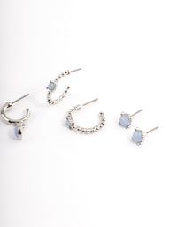 Antique Silver Black Stacker Earrings - link has visual effect only