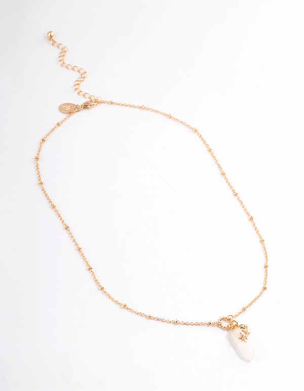 Gold Quartz Shard Necklace