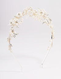 Silver Flower & Leaf Vine Headband - link has visual effect only