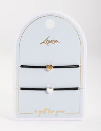 Silver Cord Heart Bracelet Pack - link has visual effect only