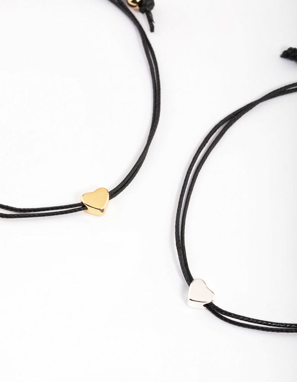 Silver Cord Heart Bracelet Pack