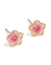 Gold Mini Frangipani Stud Earrings - link has visual effect only