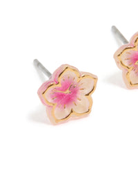 Gold Mini Frangipani Stud Earrings - link has visual effect only
