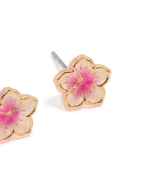 Gold Mini Frangipani Stud Earrings - link has visual effect only