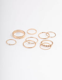 Gold Dainty Flower Ring Pack - link has visual effect only