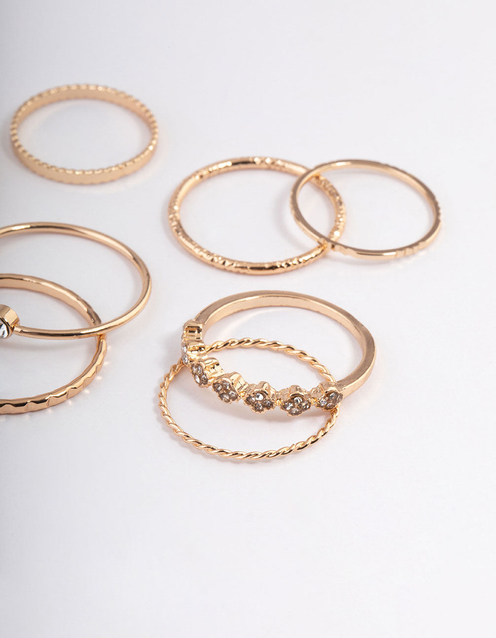 Gold Dainty Flower Ring Pack