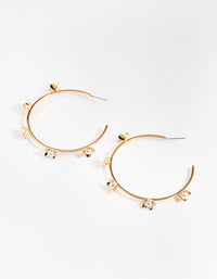 Gold Delicate Flower Hoop Earrings - link has visual effect only